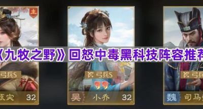 《九牧之野》回怒中毒黑科技阵容推荐
